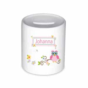 Spardose Eule pink