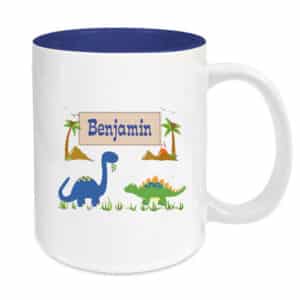 Tasse blau Dinosaurier