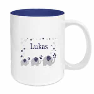 Tasse blau Elefant blau