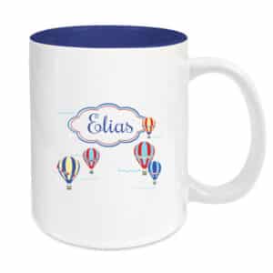 Tasse blau Heissluftballon