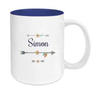 Tasse blau Pfeil