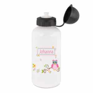 Aluminium Trinkflasche Eule pink